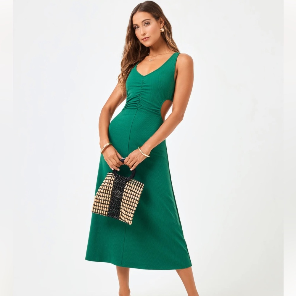 l*space Margo Green Midi Dress with Side Cutouts